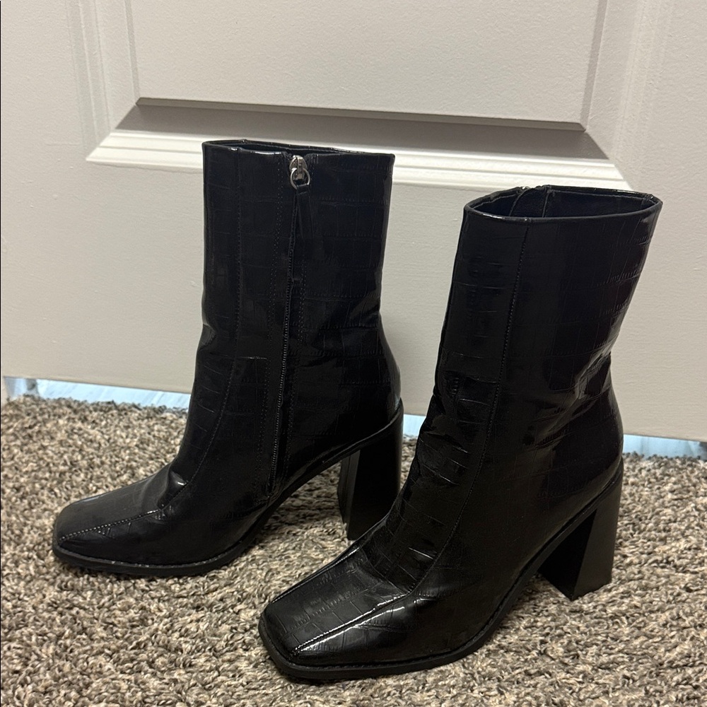 Boohoo Black Heeled Boots